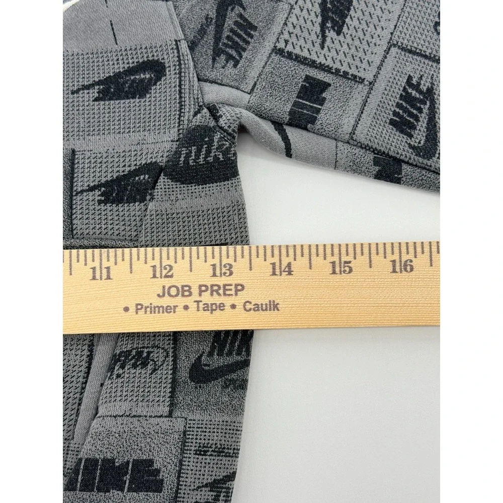Nike‎ Toddler Hoodie XS 3-4 Years Gray All Over Logo Pullover Sweatshirt